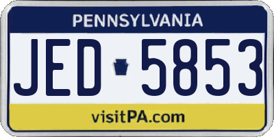 PA license plate JED5853