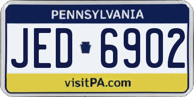 PA license plate JED6902