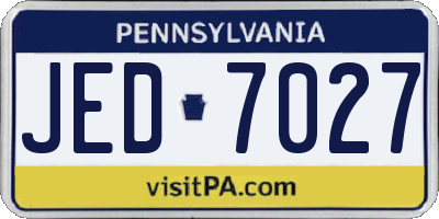 PA license plate JED7027