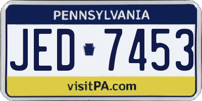PA license plate JED7453