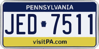 PA license plate JED7511