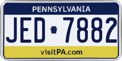 PA license plate JED7882