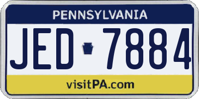 PA license plate JED7884