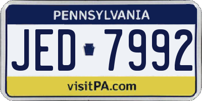 PA license plate JED7992