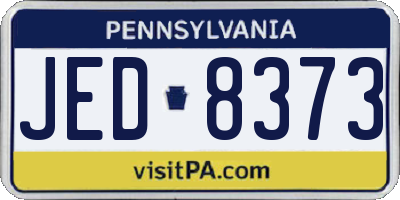 PA license plate JED8373