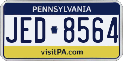 PA license plate JED8564