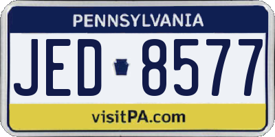 PA license plate JED8577