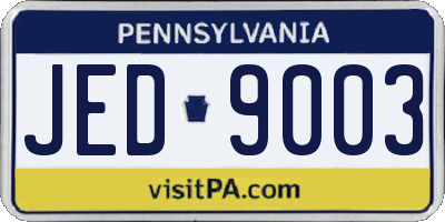 PA license plate JED9003