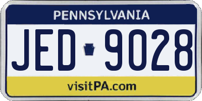 PA license plate JED9028