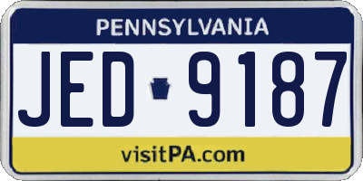 PA license plate JED9187