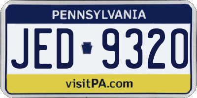 PA license plate JED9320