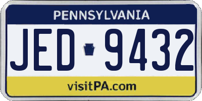 PA license plate JED9432
