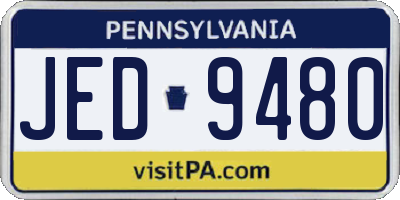 PA license plate JED9480