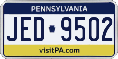 PA license plate JED9502
