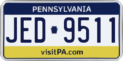 PA license plate JED9511