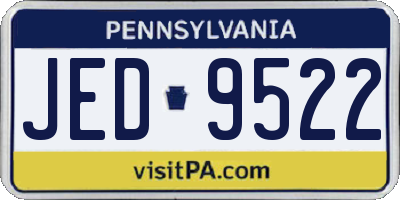 PA license plate JED9522