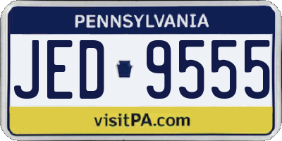 PA license plate JED9555