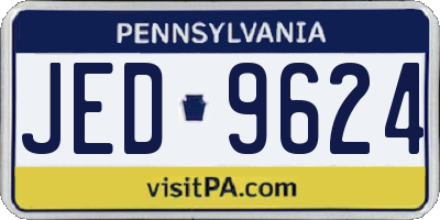 PA license plate JED9624
