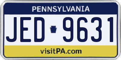 PA license plate JED9631