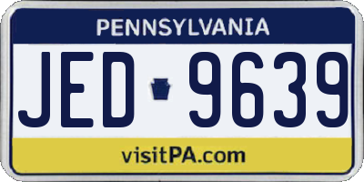PA license plate JED9639