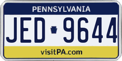 PA license plate JED9644