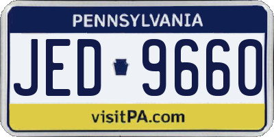 PA license plate JED9660