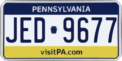 PA license plate JED9677