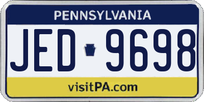 PA license plate JED9698