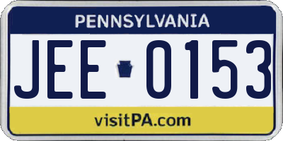 PA license plate JEE0153