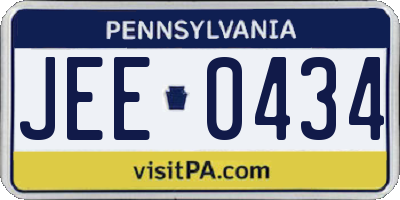 PA license plate JEE0434