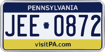 PA license plate JEE0872