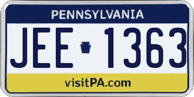 PA license plate JEE1363