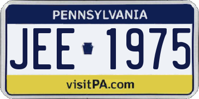 PA license plate JEE1975