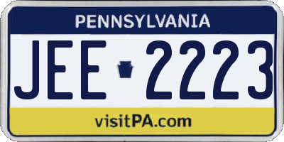 PA license plate JEE2223