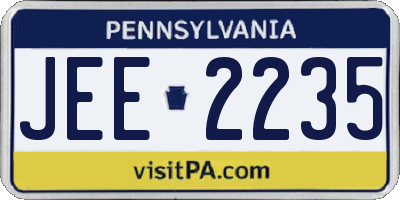 PA license plate JEE2235