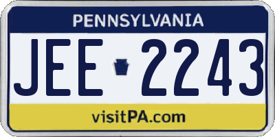 PA license plate JEE2243