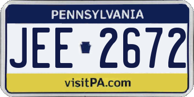 PA license plate JEE2672