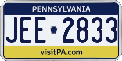 PA license plate JEE2833