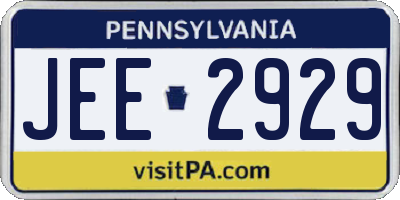 PA license plate JEE2929