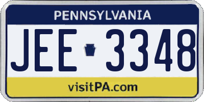 PA license plate JEE3348