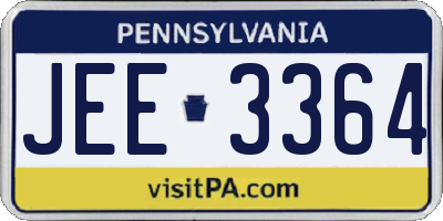 PA license plate JEE3364