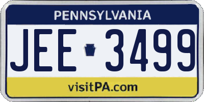 PA license plate JEE3499