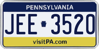 PA license plate JEE3520