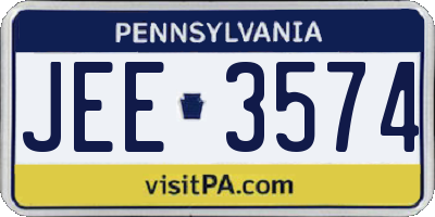 PA license plate JEE3574