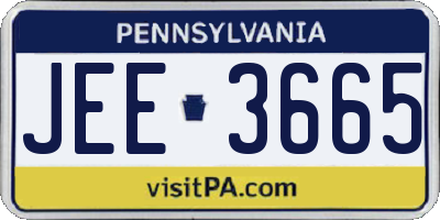 PA license plate JEE3665