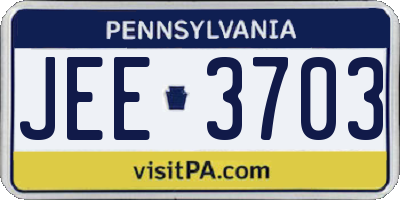 PA license plate JEE3703