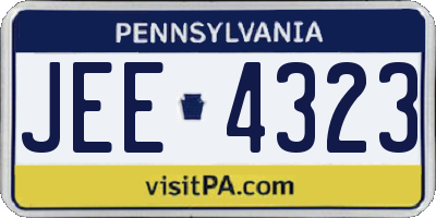 PA license plate JEE4323