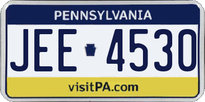 PA license plate JEE4530