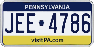 PA license plate JEE4786