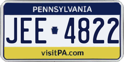 PA license plate JEE4822